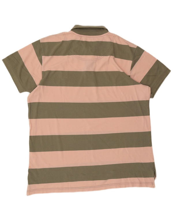 Polo da uomo Timberland 2XL cotone a righe verdi