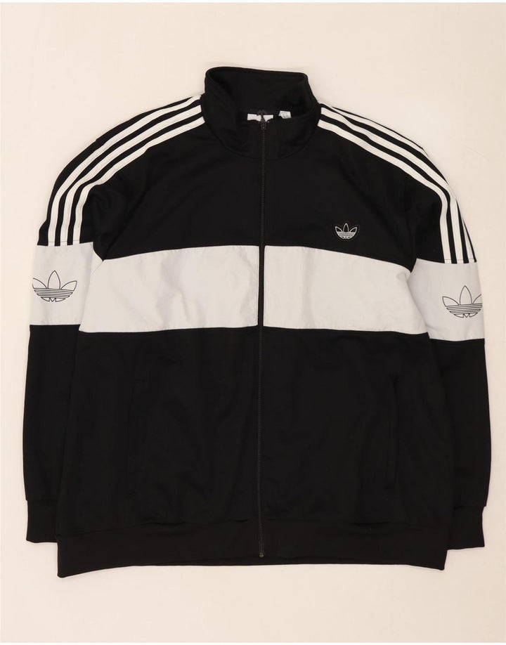 Giacca da tuta grafica da uomo ADIDAS 2XL poliestere color block nero