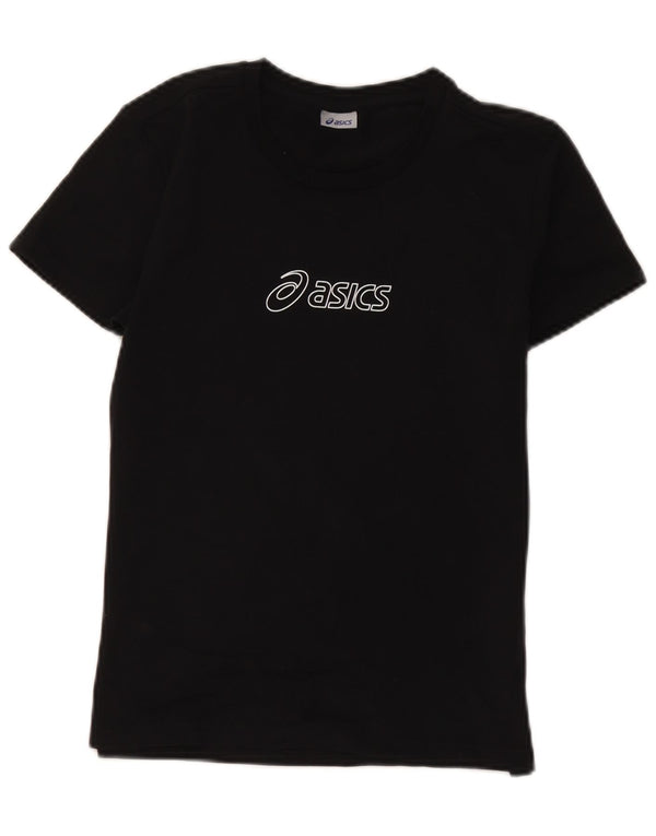 T-shirt grafica da donna Asics Top UK 14 grande cotone nero