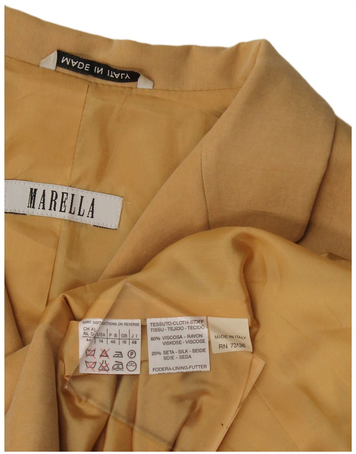 Giacca blazer a 4 bottoni da donna Marella UK 16 grande in viscosa beige