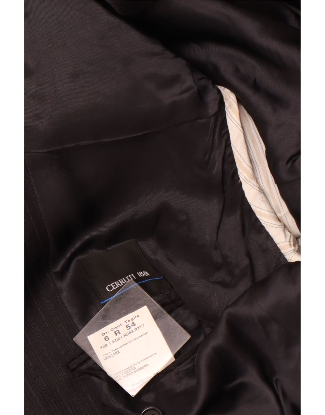 Giacca blazer da uomo a 3 bottoni CERRUTI 1881 IT 54 2XL Lana gessata nera