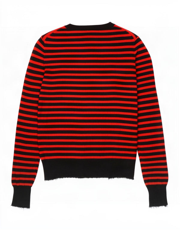 Maglione maglione girocollo da donna Zara UK 12 Modal a righe rosse medie