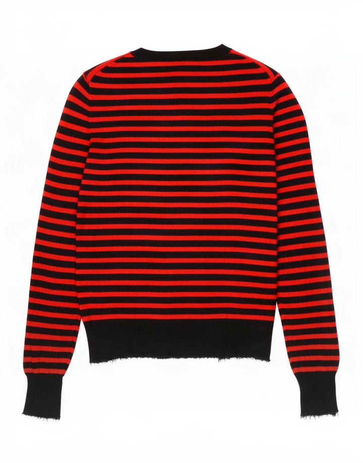 Maglione maglione girocollo da donna Zara UK 12 Modal a righe rosse medie