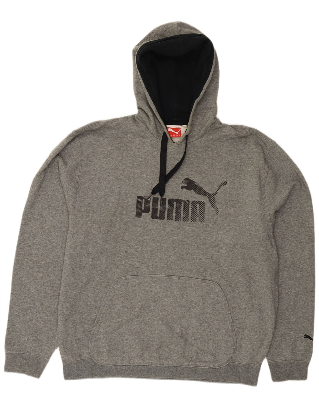 Felpa con cappuccio grafica da uomo PUMA grande in cotone grigio