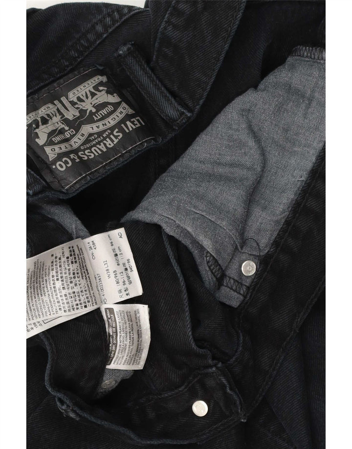 Jeans dritti invecchiati da uomo Levi's W38 L32 cotone nero