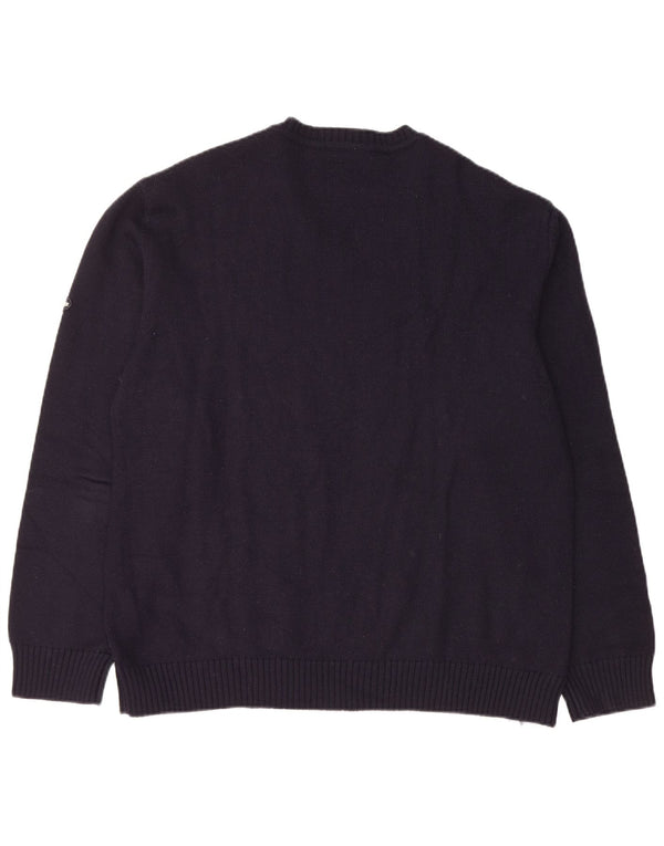 Maglione NAVIGARE da uomo con scollo a V XL blu navy a rombi/diamante