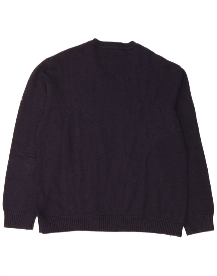 Maglione NAVIGARE da uomo con scollo a V XL blu navy a rombi/diamante