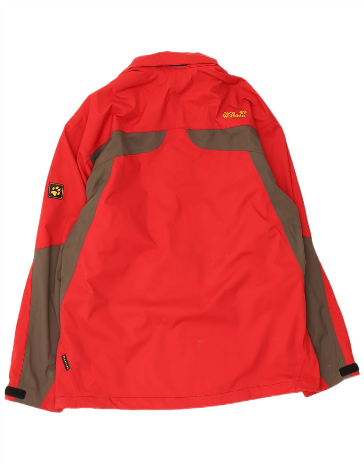Giacca antipioggia da uomo Jack Wolfskin UK 40/42 Large Rosso Poliammide