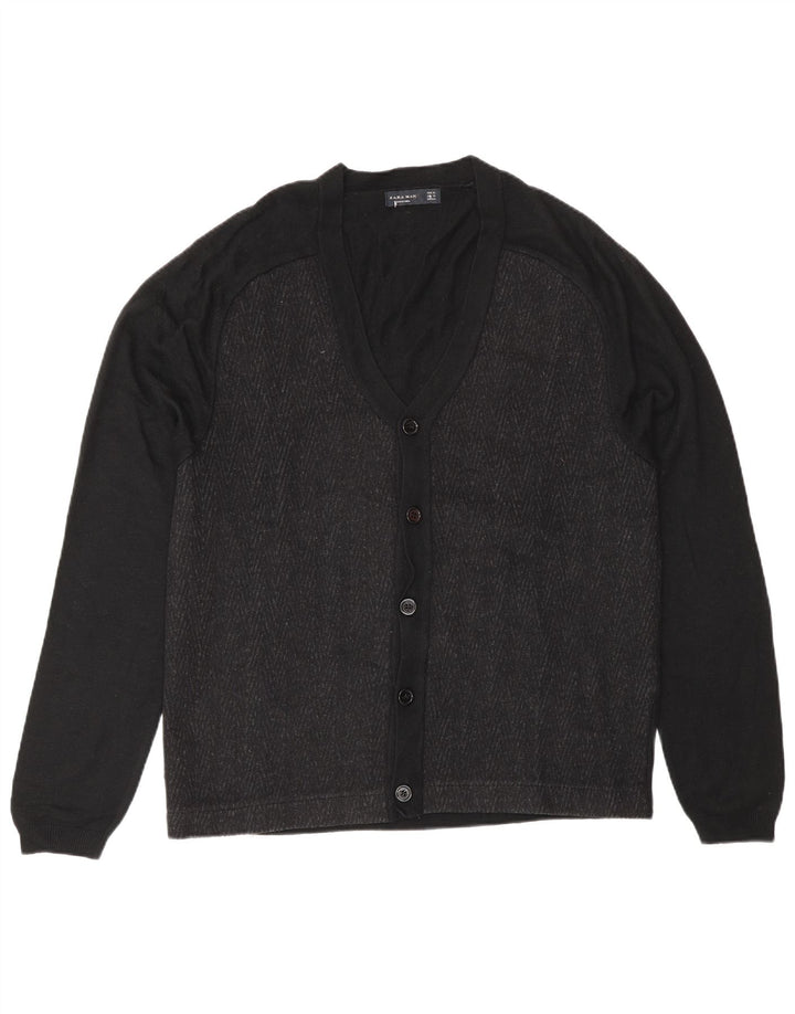 Maglione cardigan da uomo Zara XL nero a blocchi di colore