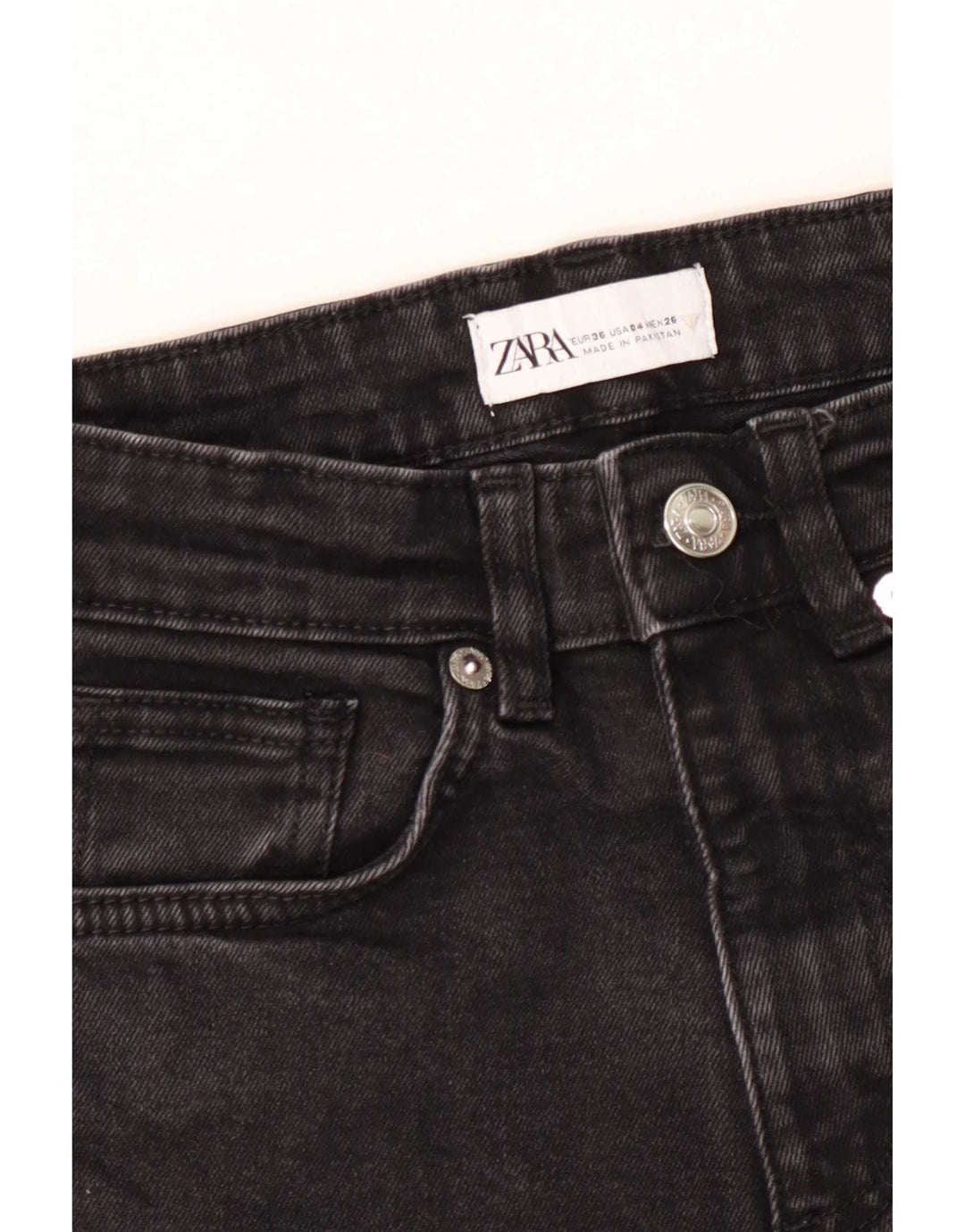 Jeans corti da donna Zara EU 36 XS W26 L23 Neri