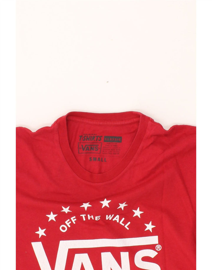 VANS Mens Classic Graphic T-Shirt Top Small Red Cotton Vintage Vans and Second-Hand Vans from Messina Hembry 