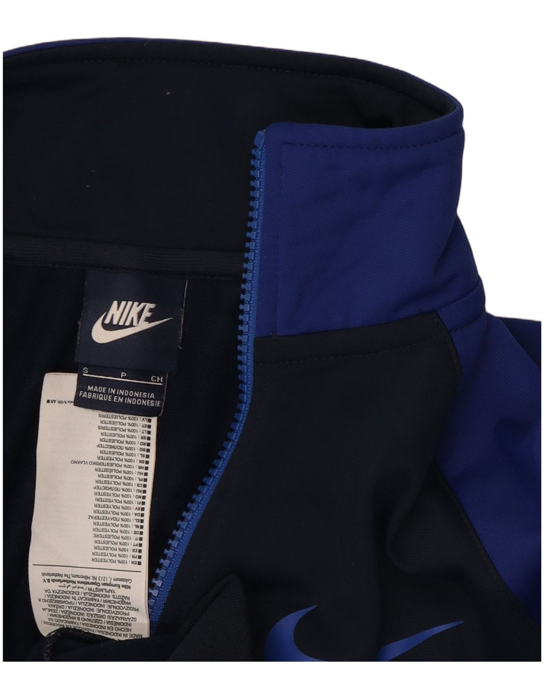 Giacca da ginnastica da uomo Nike Small, giacca in poliestere color block blu navy