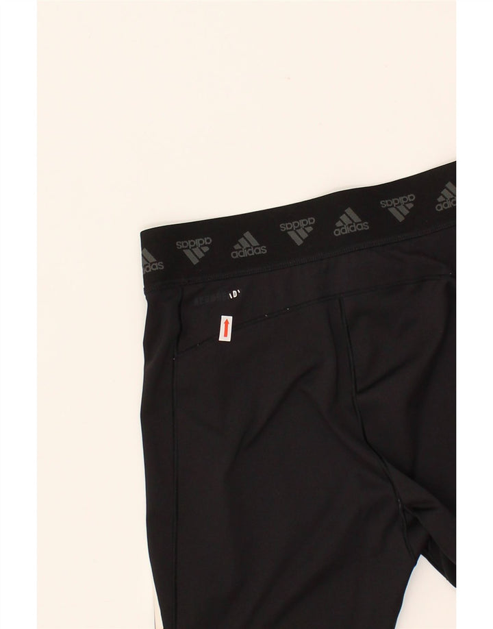 ADIDAS Womens Aeroready Graphic Leggings UK 8/10 Small  Black Polyester Vintage Adidas and Second-Hand Adidas from Messina Hembry 