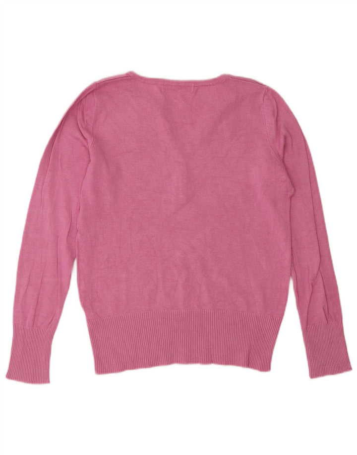 Maglione da donna Marks & Spencer con bottoni e collo UK 8 piccolo in viscosa rosa