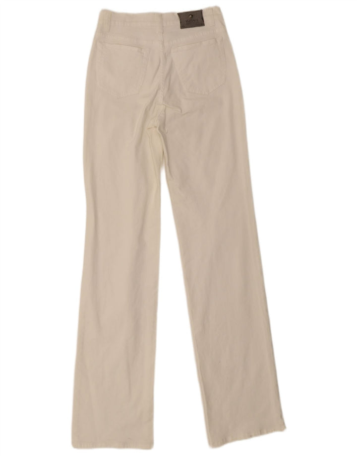 Pantaloni casual Bootcut da donna Versace IT 40 Small W26 L33 Cotone bianco