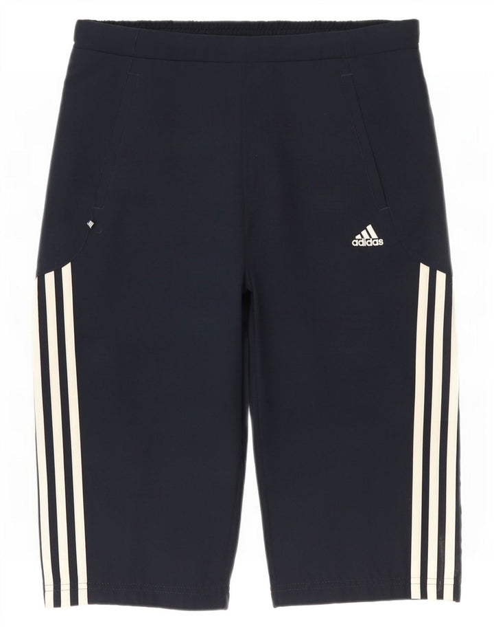 Pantaloncini sportivi Adidas da donna Bermuda UK 12 medio blu navy poliestere