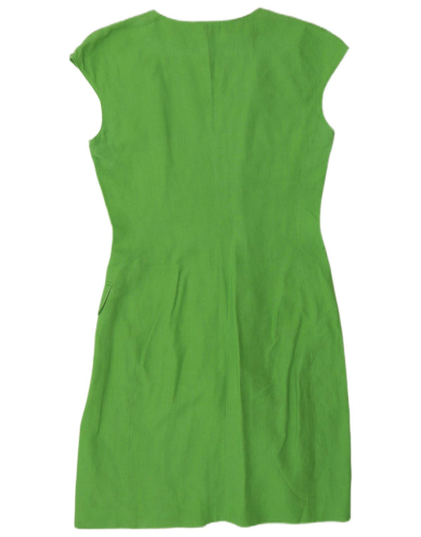 Abito chemisier a maniche corte da donna Marella UK 12 Lino verde medio