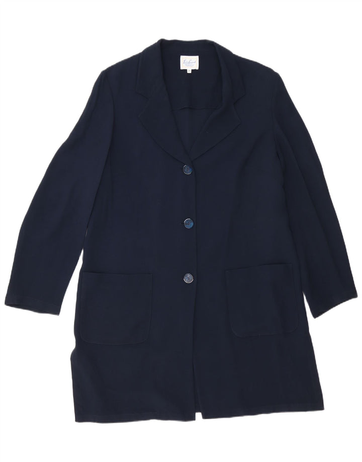 Cappotto Donna Luisa Spagnoli IT 50 XL Acetato Blu Navy