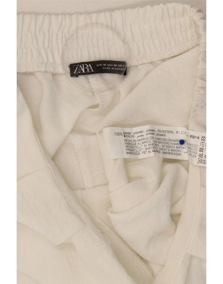 Pantaloni chino larghi da donna Zara medi W28 L25 poliestere bianco