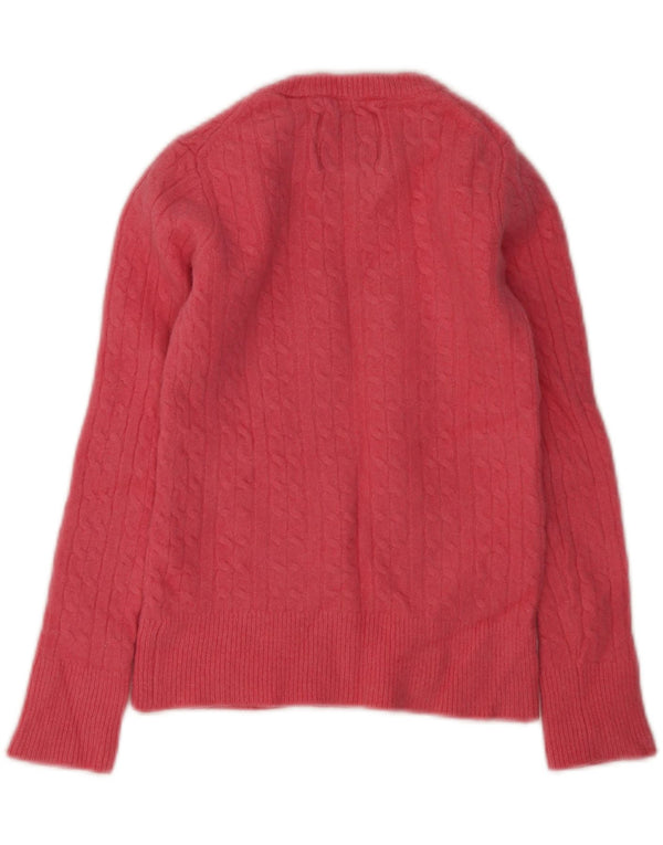 Maglione maglione girocollo corto da donna Jack Wills UK 6 XS lana merino rosa