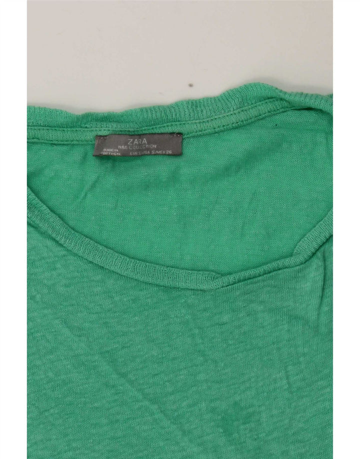 T-shirt Zara da donna Top UK 10 piccola verde