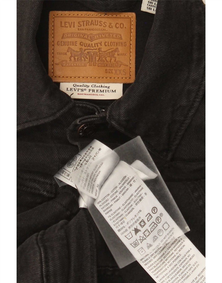 Giacca di jeans corta da donna Levi's UK 2 2XS cotone nero