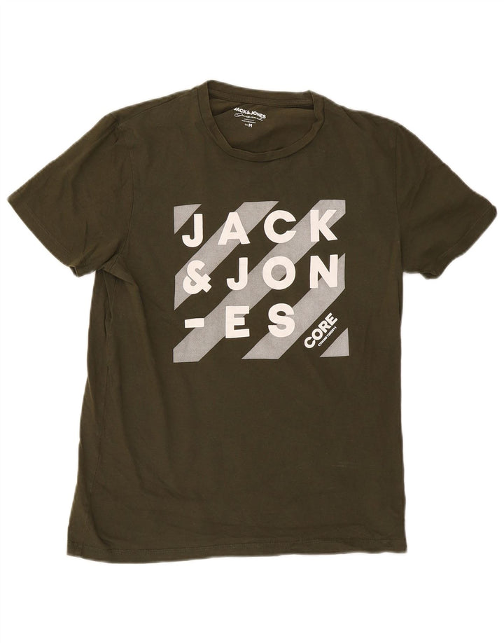 T-shirt grafica da uomo Jack & Jones Top in cotone kaki medio