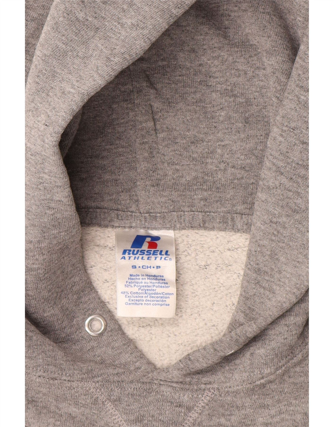 RUSSELL ATHLETIC Felpa con cappuccio grafica da uomo piccola grigia in poliammide