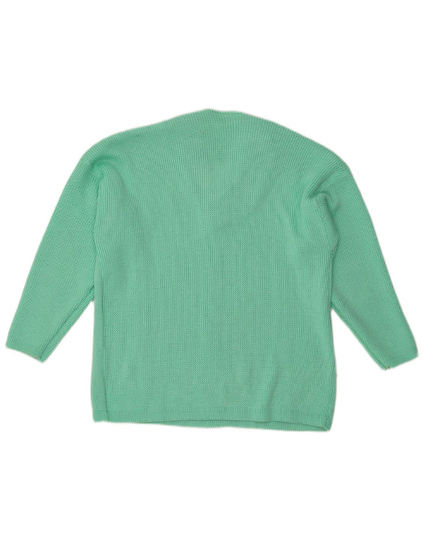 Maglione maglione con scollo a V da donna VINTAGE UK 18 XL Acrilico verde