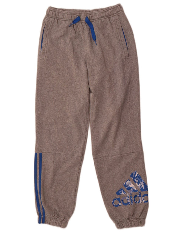 Pantaloni da tuta con grafica Adidas da ragazzo, pantaloni da jogging, 11-12 anni, cotone grigio
