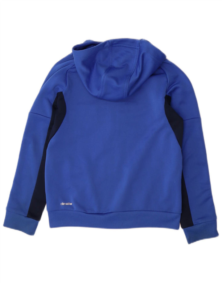 Maglione con cappuccio e zip ADIDAS da bambino Climalite 9-10 anni Blu Colourblock