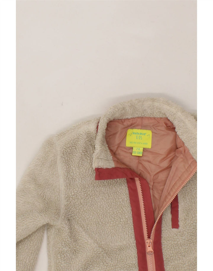 WHITE STUFF Girls Fleece Jacket 7-8 Years Beige Polyester Vintage White Stuff and Second-Hand White Stuff from Messina Hembry 