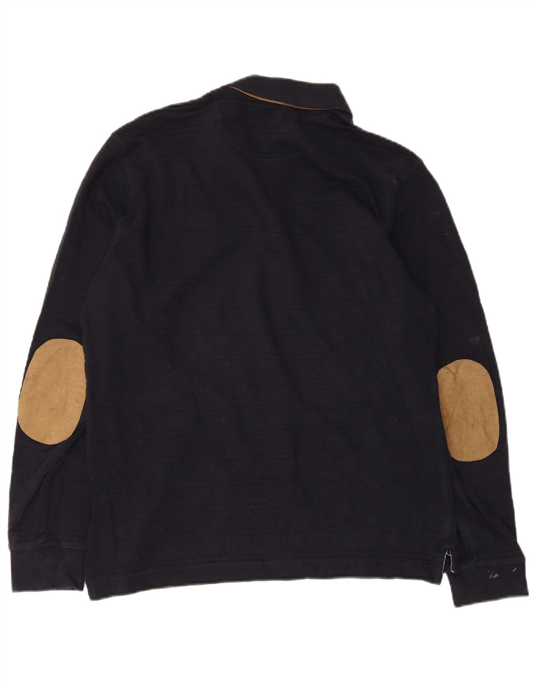 Polo da uomo a maniche lunghe Massimo Dutti in cotone blu navy medio