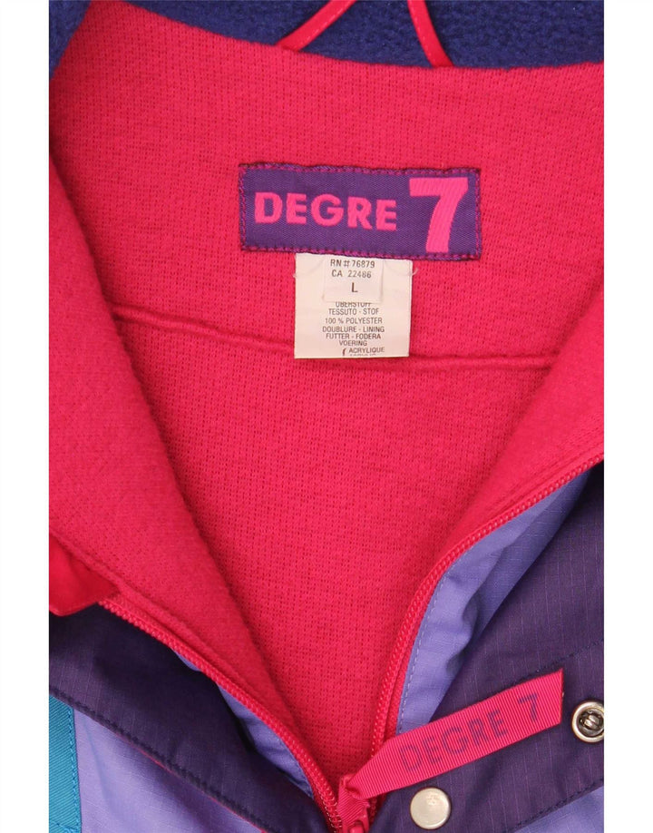 Giacca da sci pullover con cappuccio da uomo Degre 7 UK 40 Large Purple Colourblock