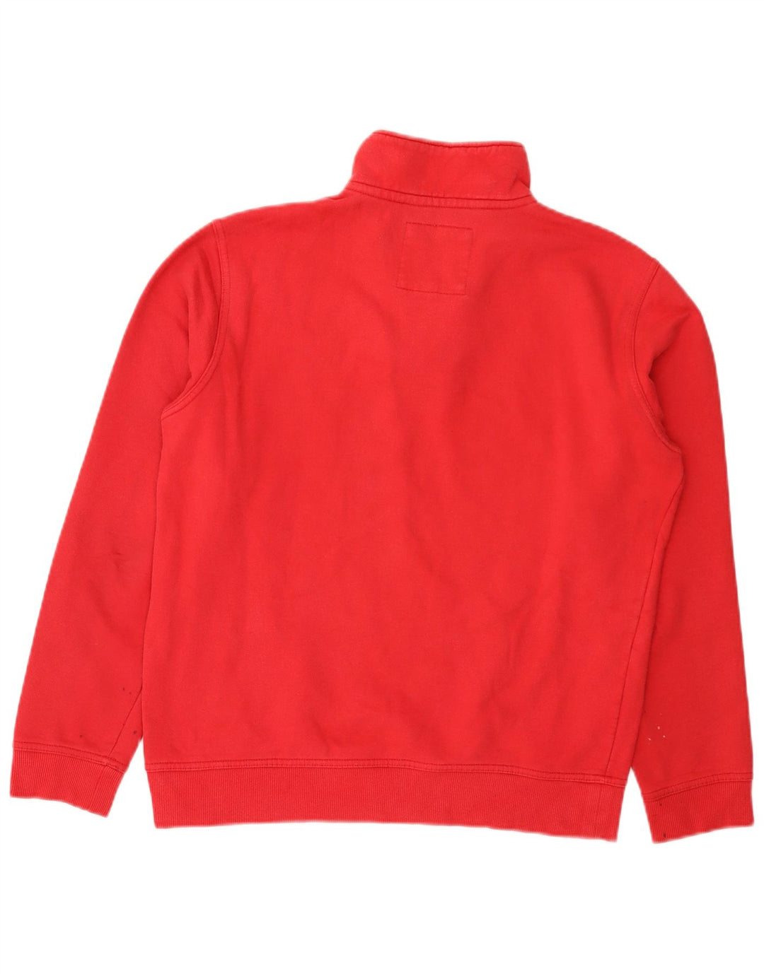 Crew Clothing Felpa con collo con zip da uomo Maglione rosso medio in cotone