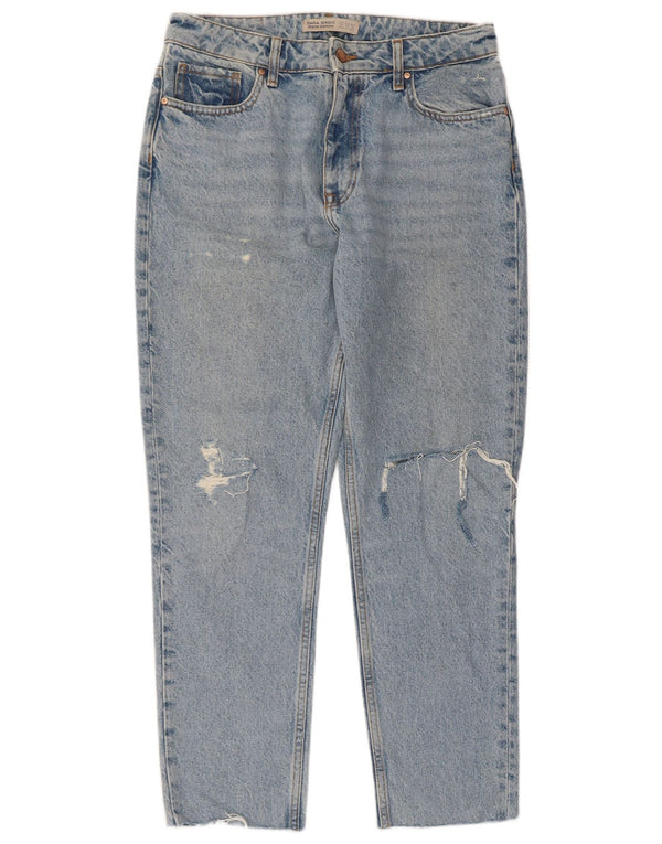 Jeans affusolati in difficoltà da donna Zara EU 38 Small W28 L27 cotone blu