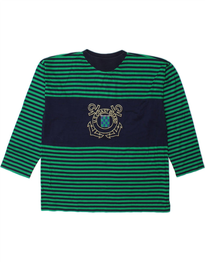 ROBERTO NALDI Womens Graphic Top Long Sleeve UK 10 Small Green Nautical Vintage Roberto Naldi and Second-Hand Roberto Naldi from Messina Hembry 