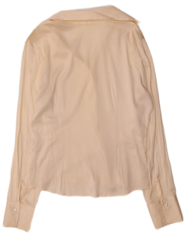 Camicetta camicia da donna Naracamicie UK 16 grande seta bianco sporco