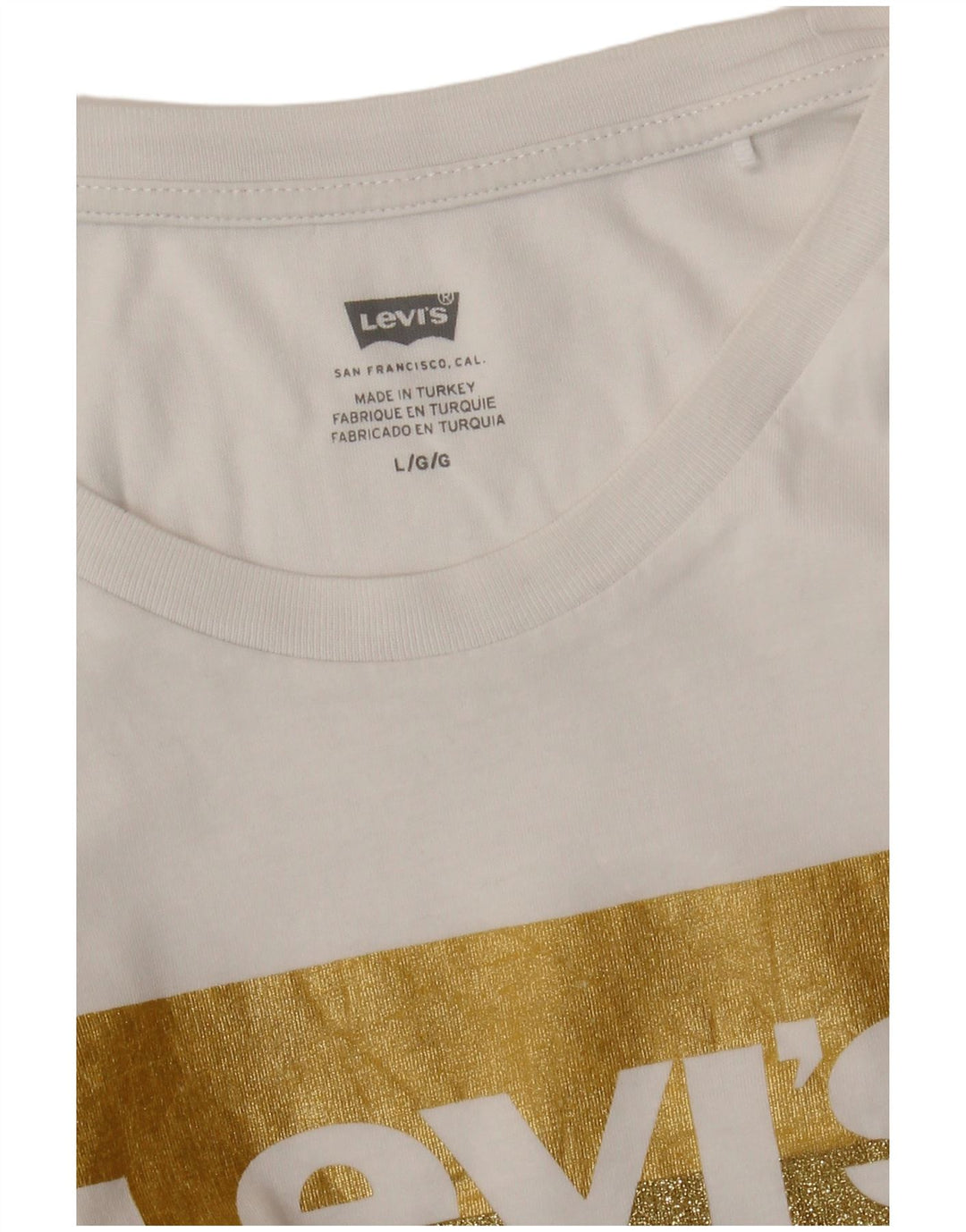 T-shirt grafica da donna LEVI'S Top UK 16 grande bianca