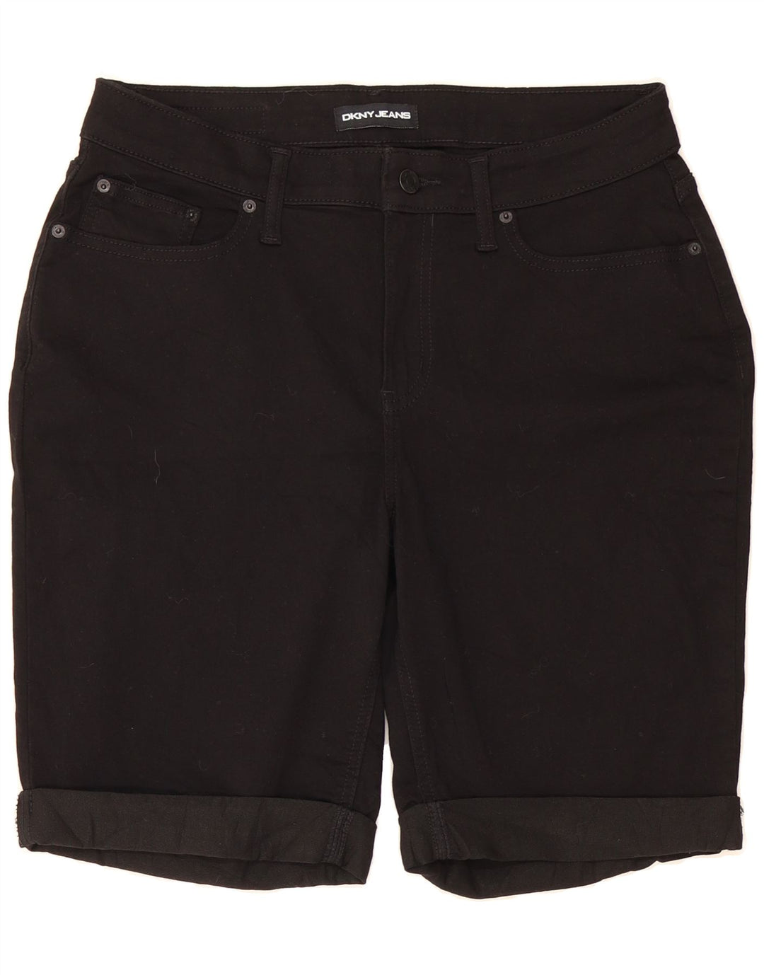 DKNY Womens Denim Shorts US 12 Large W32 Black Cotton Vintage Dkny and Second-Hand Dkny from Messina Hembry 