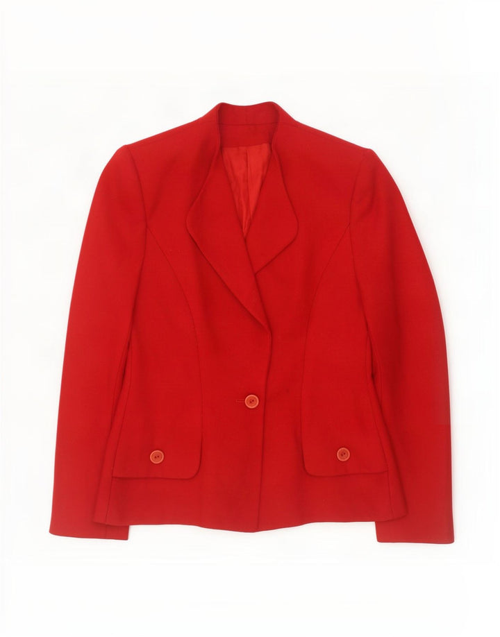 Giacca blazer vintage da donna a 1 bottone UK 12 rossa media