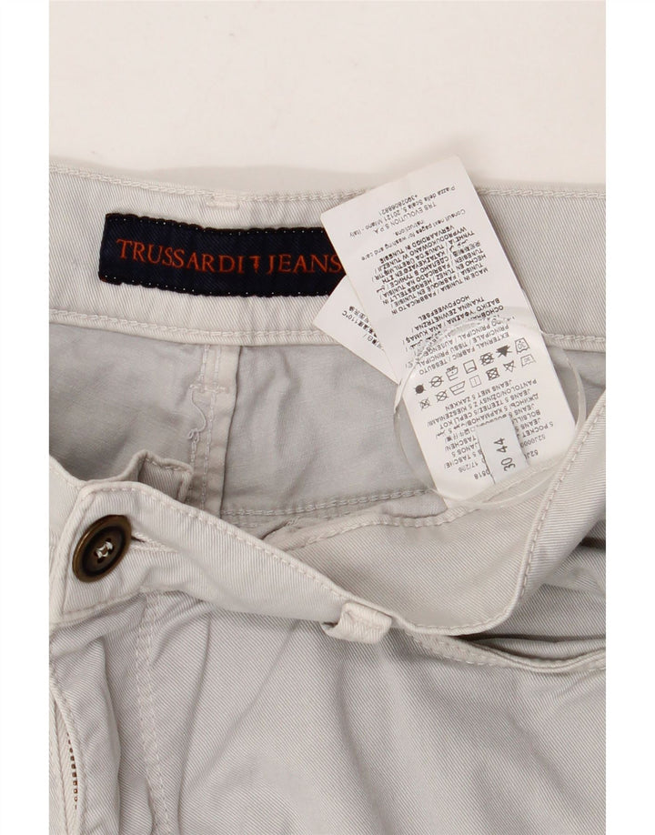 Jeans Dritti Donna TRUSSARDI W30 L30 Cotone Grigio