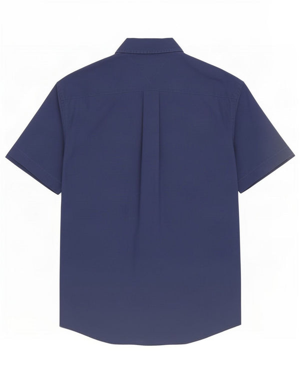 Camicia da uomo a maniche corte classica Tommy Hilfiger XL in cotone blu navy