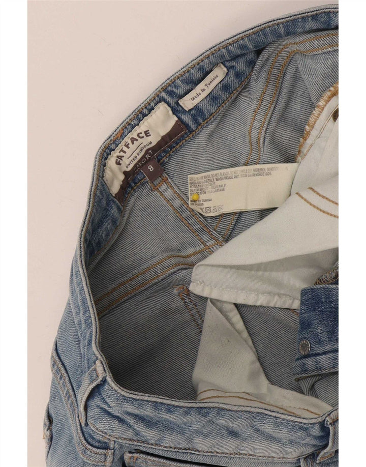 Pantaloncini di jeans da donna Fat Face UK 8 piccoli W30 cotone blu