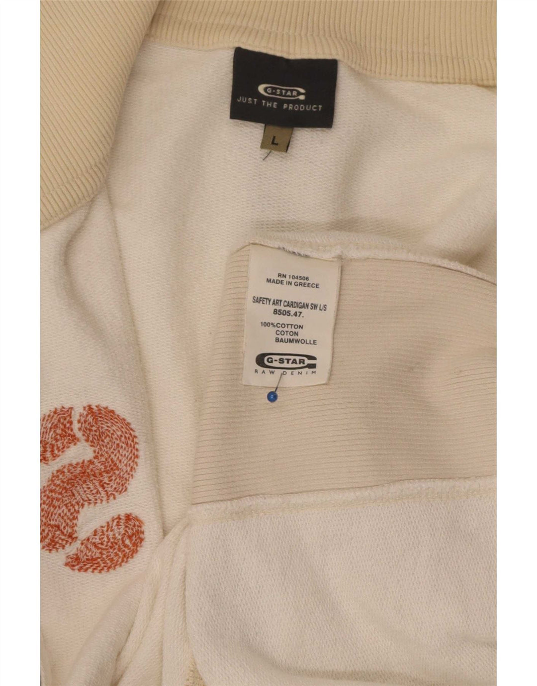 Giacca da ginnastica grafica da uomo G-Star, grande, cotone color block bianco
