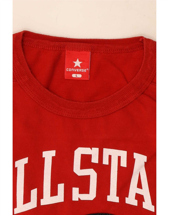 Converse Canottiera grafica da uomo grande in cotone rosso