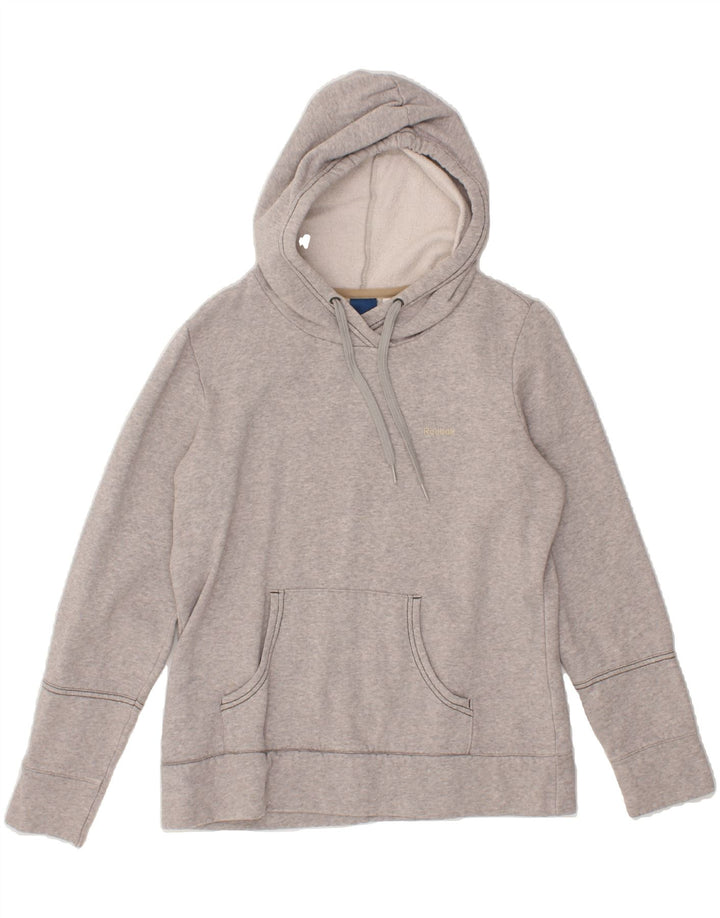 REEBOK Womens Hoodie Jumper UK 14 Medium Grey Vintage Reebok and Second-Hand Reebok from Messina Hembry 