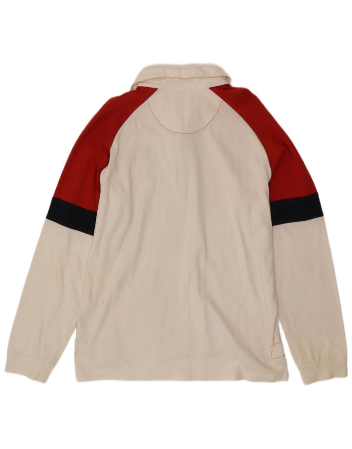 Polo da rugby a maniche lunghe da uomo NIKE UK 45/47 XL Colorblock bianco