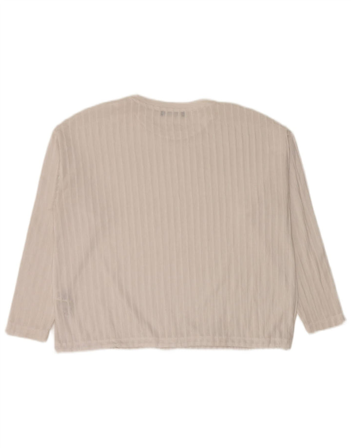 Marks & Spencer Top oversize da donna a maniche lunghe UK 10 Small Bianco