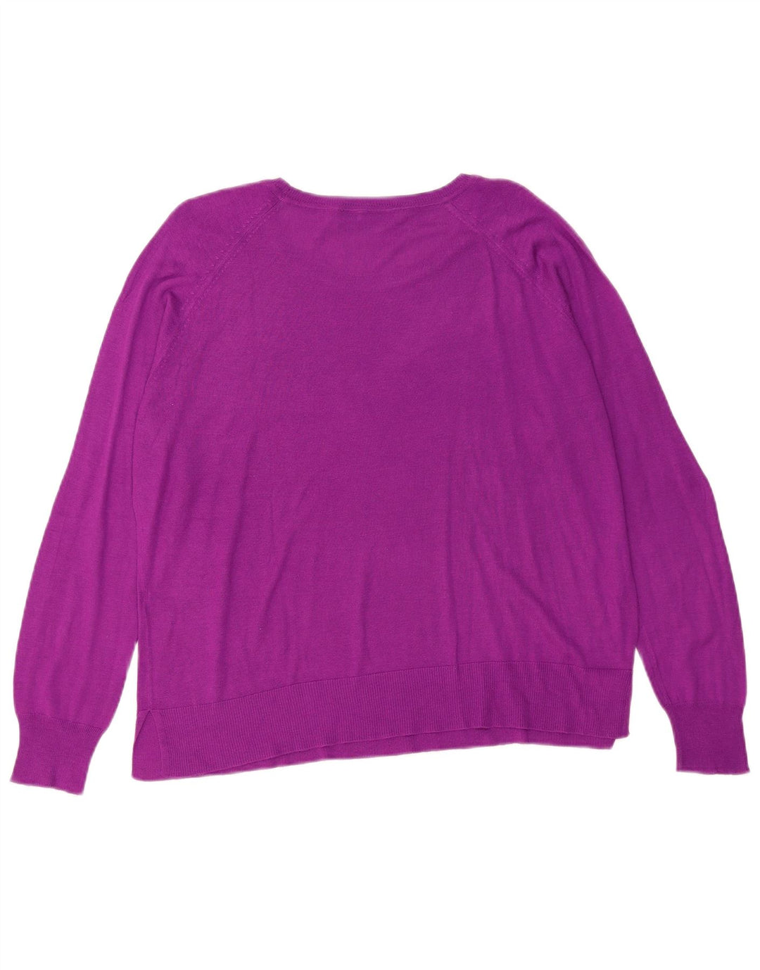 Maglione maglione oversize con scollo a barca da donna Zara UK 14 Viscosa viola medio
